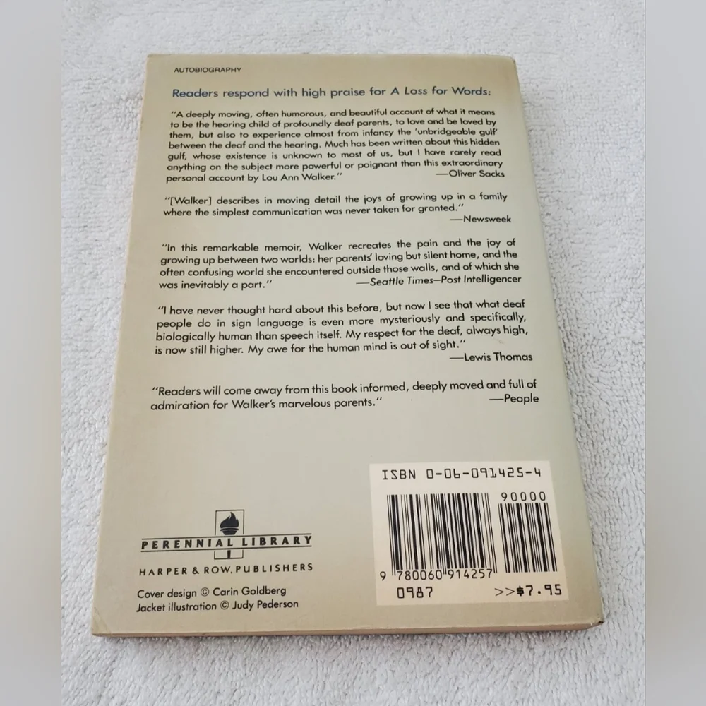 BOGO A Loss For Words The Story Of Deafness In A Family Lou Ann Walker Memoir